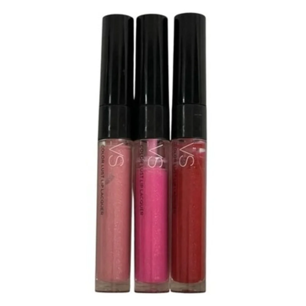 Victoria's Secret VS Color Lust Lip Lacquer Lot 3 Pose Knowing Red Hot Display